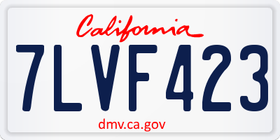 CA license plate 7LVF423