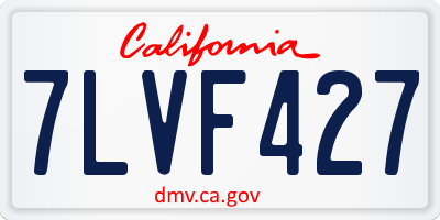 CA license plate 7LVF427