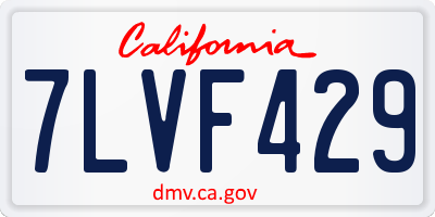 CA license plate 7LVF429