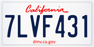 CA license plate 7LVF431