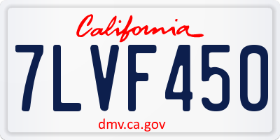 CA license plate 7LVF450