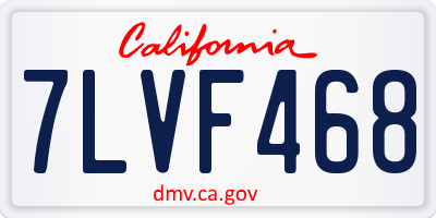 CA license plate 7LVF468
