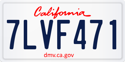 CA license plate 7LVF471