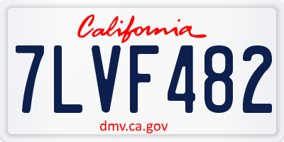 CA license plate 7LVF482