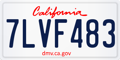 CA license plate 7LVF483