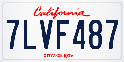 CA license plate 7LVF487