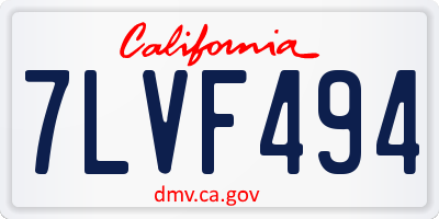 CA license plate 7LVF494