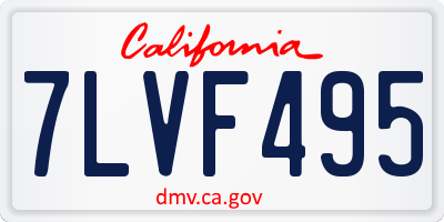 CA license plate 7LVF495