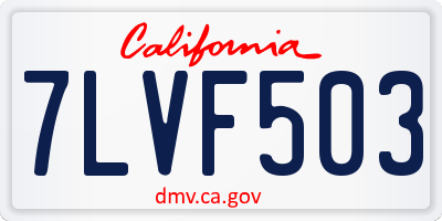 CA license plate 7LVF503