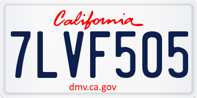 CA license plate 7LVF505