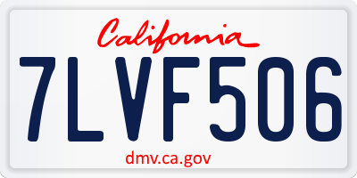 CA license plate 7LVF506