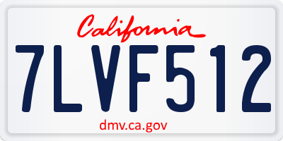 CA license plate 7LVF512