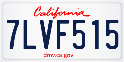 CA license plate 7LVF515