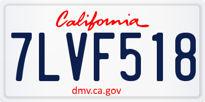 CA license plate 7LVF518