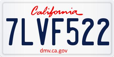 CA license plate 7LVF522