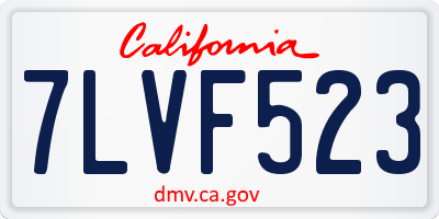 CA license plate 7LVF523