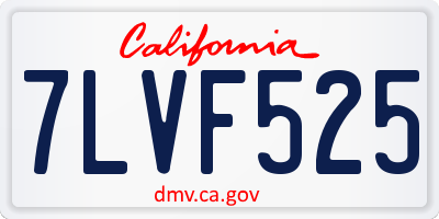 CA license plate 7LVF525
