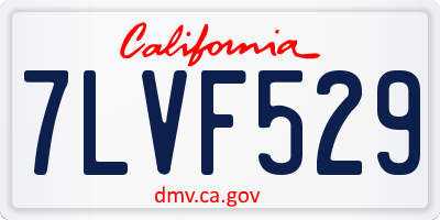 CA license plate 7LVF529