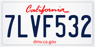 CA license plate 7LVF532