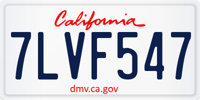CA license plate 7LVF547