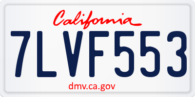 CA license plate 7LVF553