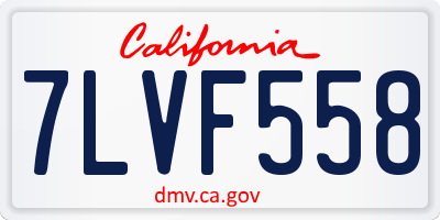 CA license plate 7LVF558