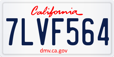 CA license plate 7LVF564