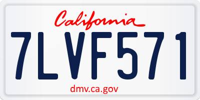 CA license plate 7LVF571