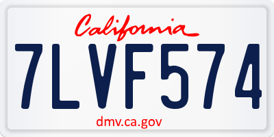 CA license plate 7LVF574