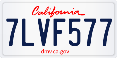 CA license plate 7LVF577