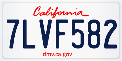 CA license plate 7LVF582