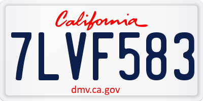 CA license plate 7LVF583