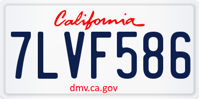 CA license plate 7LVF586
