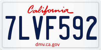 CA license plate 7LVF592