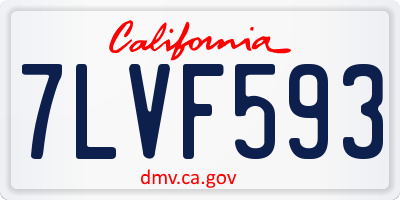 CA license plate 7LVF593
