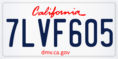 CA license plate 7LVF605