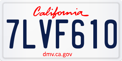CA license plate 7LVF610