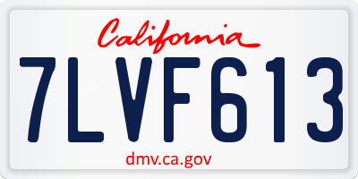 CA license plate 7LVF613