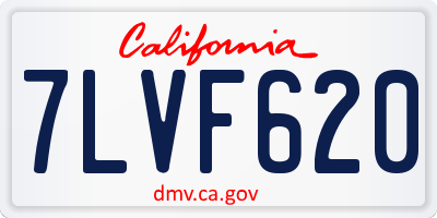 CA license plate 7LVF620