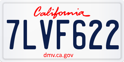 CA license plate 7LVF622