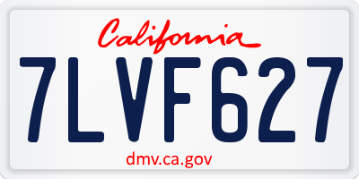 CA license plate 7LVF627