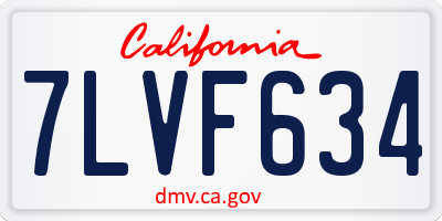 CA license plate 7LVF634