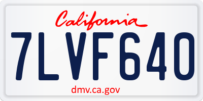 CA license plate 7LVF640