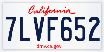 CA license plate 7LVF652