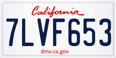 CA license plate 7LVF653