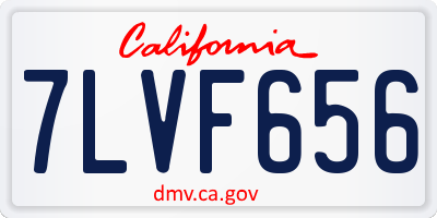 CA license plate 7LVF656