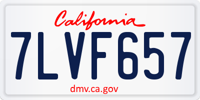 CA license plate 7LVF657