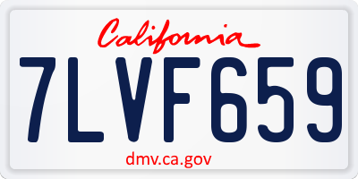 CA license plate 7LVF659