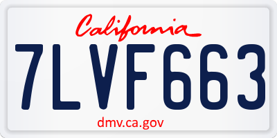 CA license plate 7LVF663