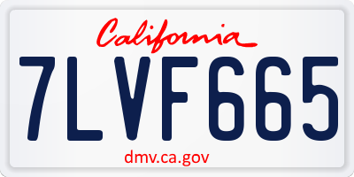 CA license plate 7LVF665